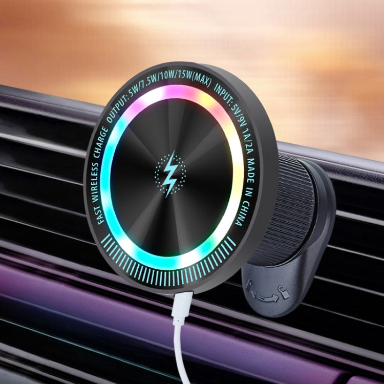 Magsafe 15W Magnetic Colorful Light Wireless Charging Mobile Phone Holder, Color: A9 Adhesive Dark Gray - Wireless Charger Holders by PMC Jewellery | Online Shopping South Africa | PMC Jewellery | Buy Now Pay Later Mobicred