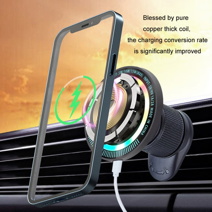 Magsafe 15W Magnetic Colorful Light Wireless Charging Mobile Phone Holder, Color: A9 Air Outlet Silver - Wireless Charger Holders by PMC Jewellery | Online Shopping South Africa | PMC Jewellery | Buy Now Pay Later Mobicred