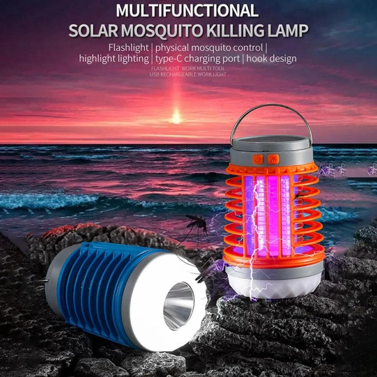 E-SMARTER W890-1 Solar LED Electric Shock Mosquito Light Outdoor USB Rechargeable Lighting Mosquito Trap(Orange) - Repellents by E-SMARTER | Online Shopping South Africa | PMC TechLife | Buy Now Pay Later Mobicred