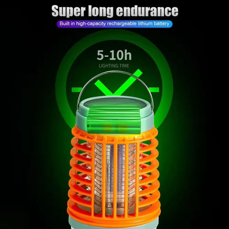 E-SMARTER W890-1 Solar LED Electric Shock Mosquito Light Outdoor USB Rechargeable Lighting Mosquito Trap(Orange) - Repellents by E-SMARTER | Online Shopping South Africa | PMC TechLife | Buy Now Pay Later Mobicred
