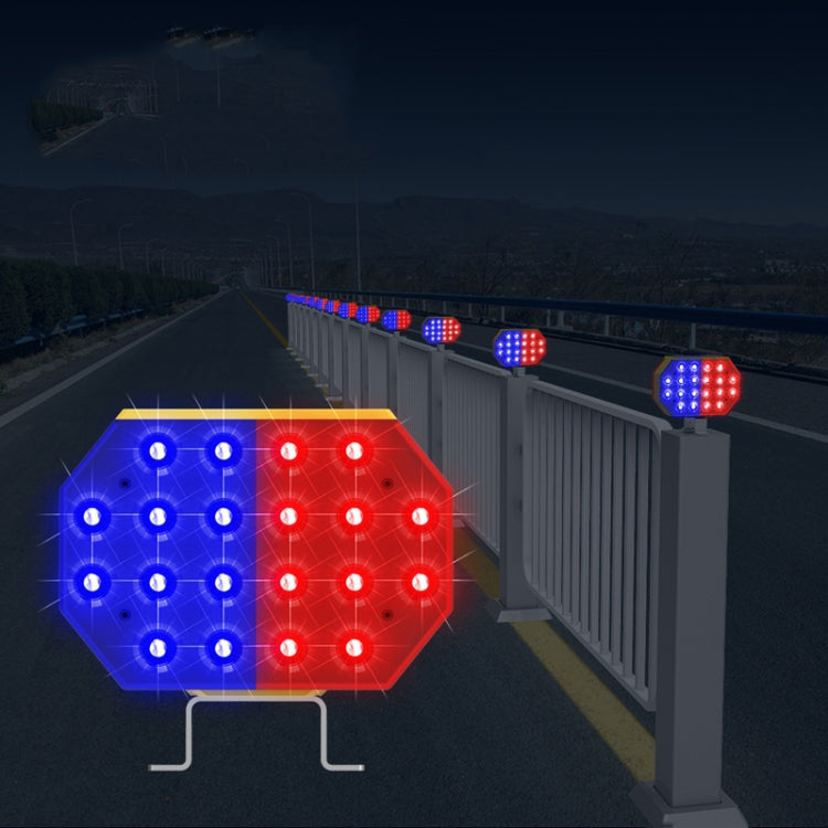 C1A Solar Powered Double Sided LED Barricade Light Traffic Signal Red And Blue Strobe Road Warning Lights - Warning Lights by PMC Jewellery | Online Shopping South Africa | PMC Jewellery | Buy Now Pay Later Mobicred