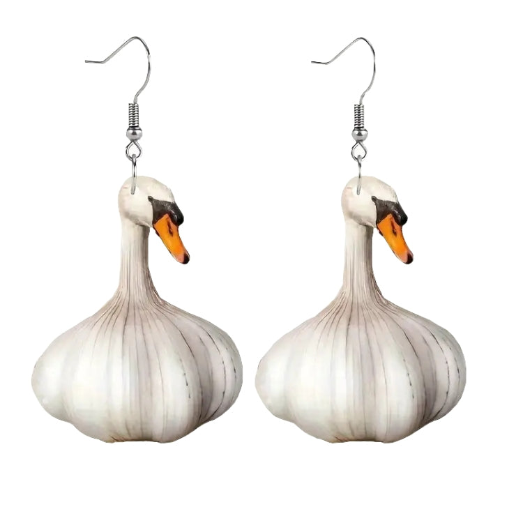 Quirky Garlic Duck Ear Studs Ladies Stylish Holiday Animal Earrings, Style: Single Sided Pattern - Stud Earrings & Earrings by PMC Jewellery | Online Shopping South Africa | PMC Jewellery | Buy Now Pay Later Mobicred