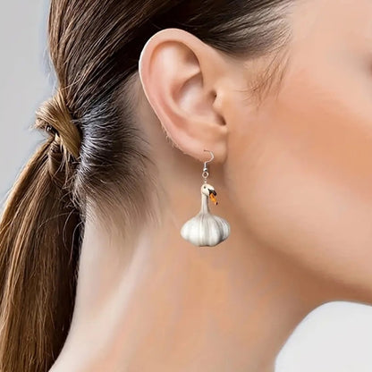 Quirky Garlic Duck Ear Studs Ladies Stylish Holiday Animal Earrings, Style: Single Sided Pattern - Stud Earrings & Earrings by PMC Jewellery | Online Shopping South Africa | PMC Jewellery | Buy Now Pay Later Mobicred