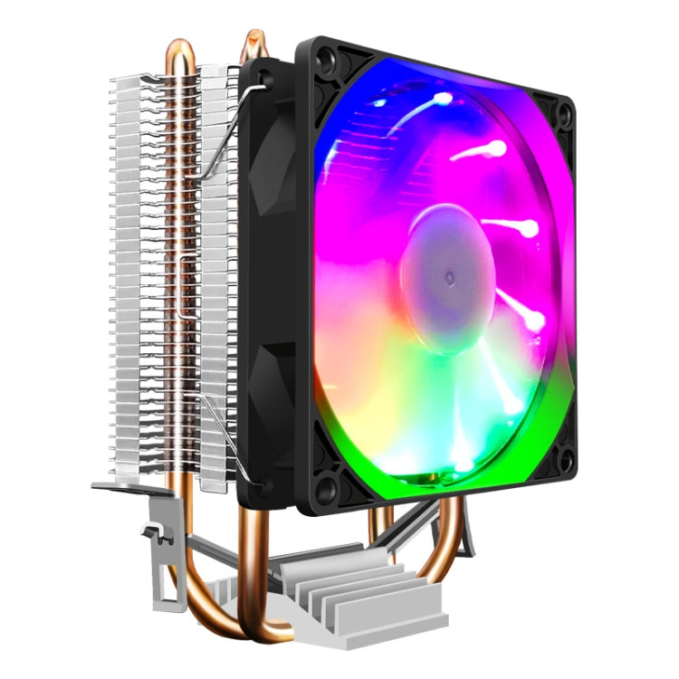 COOLMOON Frost Double Copper Tube CPU Fan Desktop PC Illuminated Silent AMD Air-Cooled Cooler, Style: P2 Streamline Edition Single Fan - Fan Cooling by COOLMOON | Online Shopping South Africa | PMC TechLife | Buy Now Pay Later Mobicred
