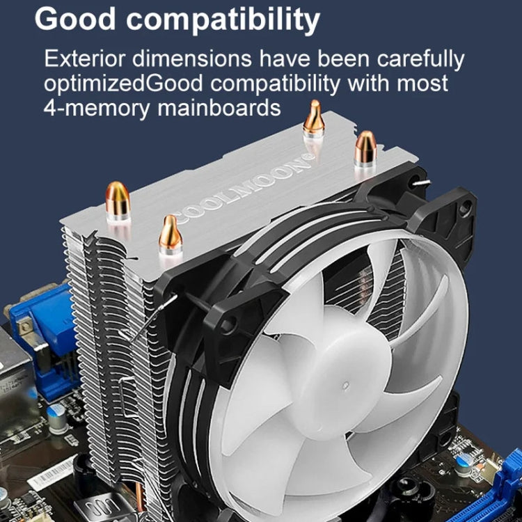 COOLMOON Frost Double Copper Tube CPU Fan Desktop PC Illuminated Silent AMD Air-Cooled Cooler, Style: P22 Magic Moon Edition Double Fan - free shipping - PMC Jewellery - Order now!