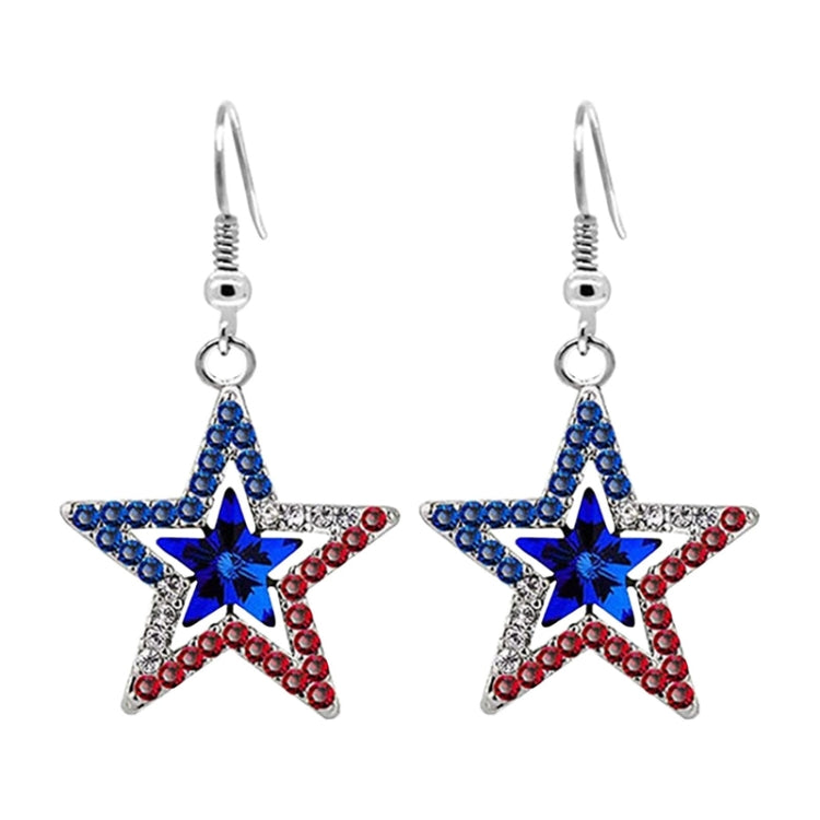 Pentagram With Zirconia Pendant Holiday Commemorative Gift, Style: Blue Diamond Earrings - Necklaces & Pendants by PMC Jewellery | Online Shopping South Africa | PMC Jewellery | Buy Now Pay Later Mobicred