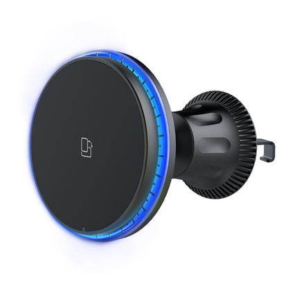 Car Magnetic Wireless Charging Cell Phone Holder With Ambient Light, Style: Blue Light - Wireless Charger Holders by PMC Jewellery | Online Shopping South Africa | PMC Jewellery | Buy Now Pay Later Mobicred