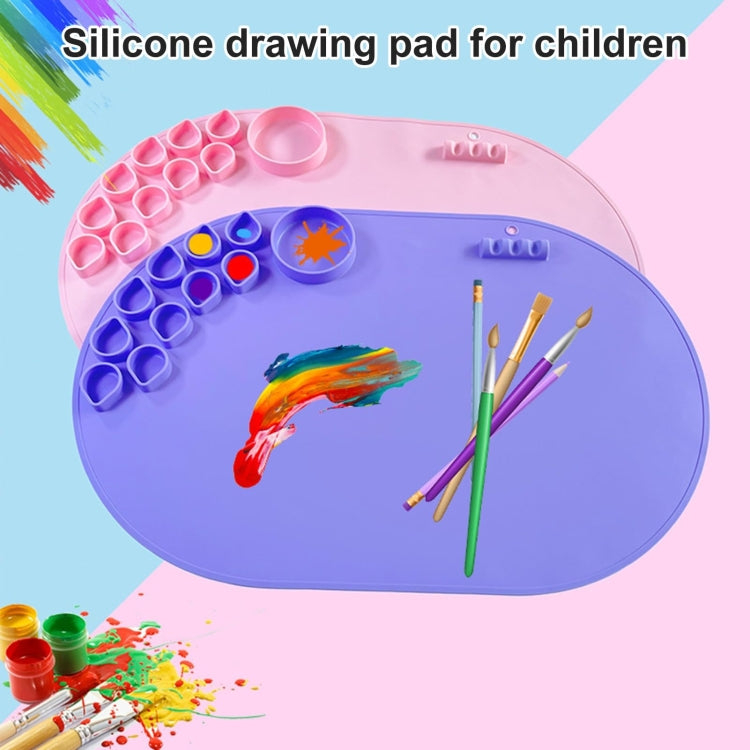 59 x 40cm  Oval Silicone Painting Pad Art Mat for Drawing Clay(Pink) - free shipping - PMc TechLife - Order now!