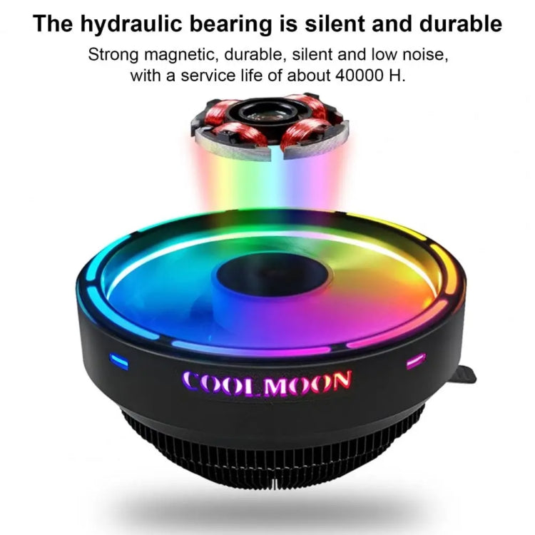 COOLMOON CPU Cooler Desktop Computer Auto Color Change Multi-Platform Mute Cooling Fan(Colorful Fine Aperture) - Fan Cooling by COOLMOON | Online Shopping South Africa | PMC Jewellery | Buy Now Pay Later Mobicred