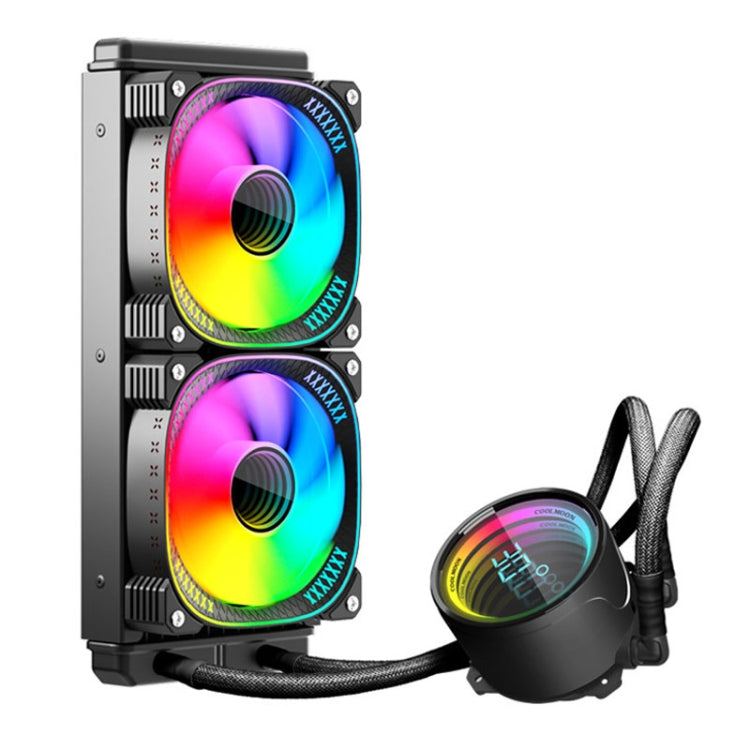 COOLMOON CM-YM-240T Digital ARGB Lens Edition Integrated Water Cooling CPU Cooler Temperature Display CPU Fan(Black) - free shipping - PMC Jewellery - Order now!