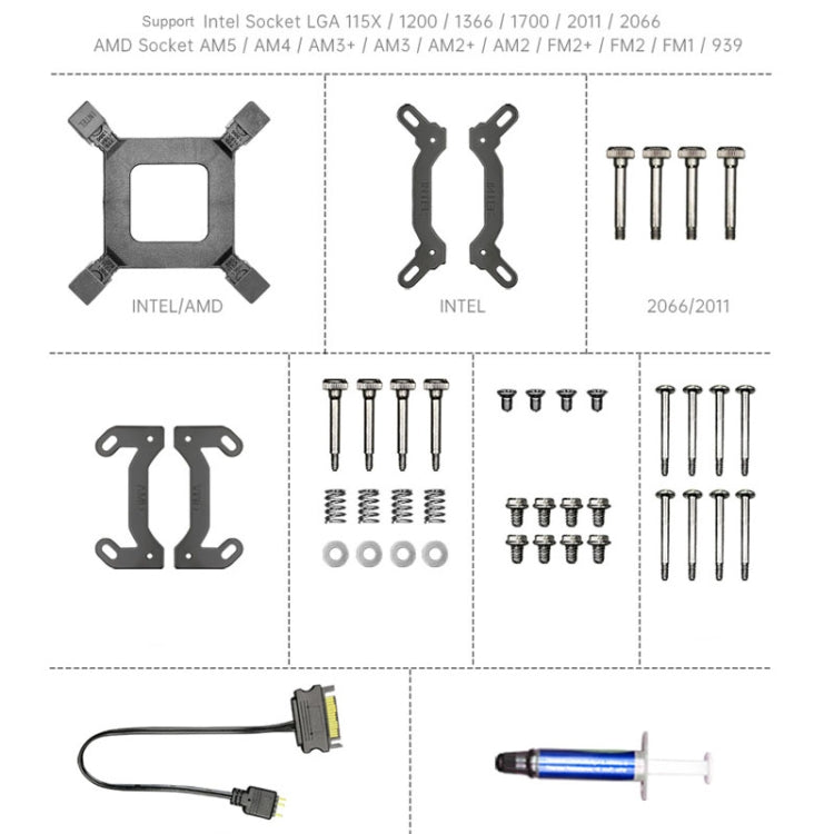 COOLMOON CM-YM-240T Digital ARGB Lens Edition Integrated Water Cooling CPU Cooler Temperature Display CPU Fan(Black) - free shipping - PMC Jewellery - Order now!