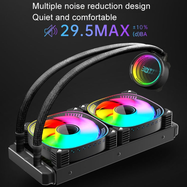 COOLMOON CM-YM-240T Digital ARGB Lens Edition Integrated Water Cooling CPU Cooler Temperature Display CPU Fan(Black) - free shipping - PMC Jewellery - Order now!