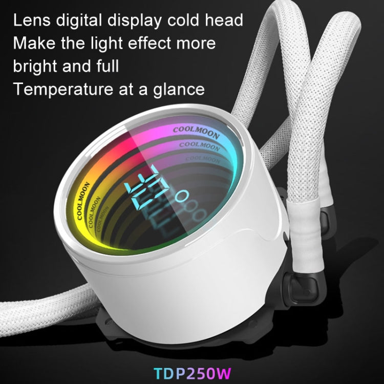 COOLMOON CM-YM-240T Digital ARGB Lens Edition Integrated Water Cooling CPU Cooler Temperature Display CPU Fan(Black) - free shipping - PMC Jewellery - Order now!