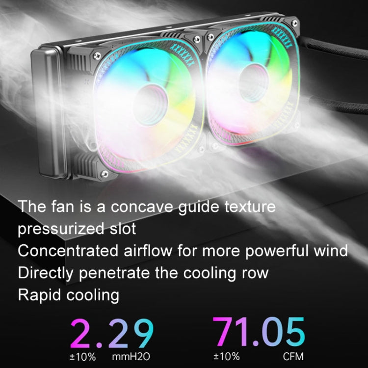 COOLMOON CM-YM-240T Digital ARGB Lens Edition Integrated Water Cooling CPU Cooler Temperature Display CPU Fan(Black) - free shipping - PMC Jewellery - Order now!