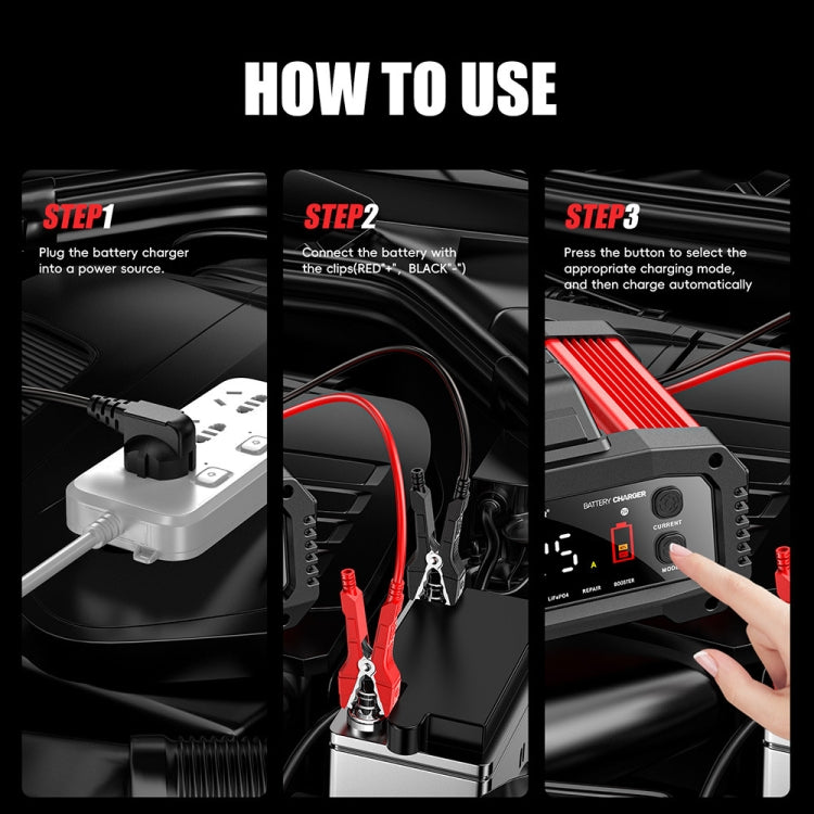 FOXSUR 25A 12V/24V Portable High-Power Car Ship Motorcycle Charger(AU Plug) - free shipping - PMC TechLife - Order now!