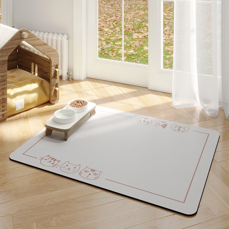 Pet Floor Mat Anti-Tear And Bite Absorbent Feeding Mat Sleeping Anti-Slip Dog Nest Pad, Style: Cats And Dogs Light Gray(50x70cm) - Pads by PMC TechLife | Online Shopping South Africa | PMC TechLife | Buy Now Pay Later Mobicred