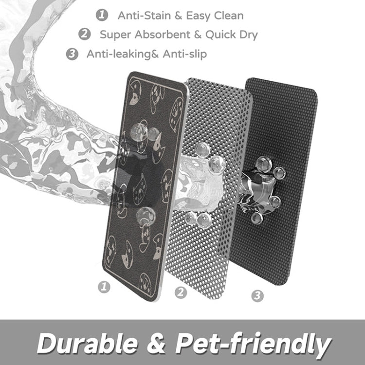Pet Floor Mat Anti-Tear And Bite Absorbent Feeding Mat Sleeping Anti-Slip Dog Nest Pad, Style: Cats And Dogs Deep Gray(50x70cm) - Pads by PMC TechLife | Online Shopping South Africa | PMC TechLife | Buy Now Pay Later Mobicred