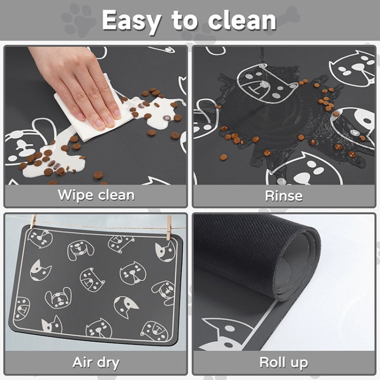 Pet Floor Mat Anti-Tear And Bite Absorbent Feeding Mat Sleeping Anti-Slip Dog Nest Pad, Style: Cats Paradise Deep Gray(50x70cm) - Pads by PMC TechLife | Online Shopping South Africa | PMC TechLife | Buy Now Pay Later Mobicred