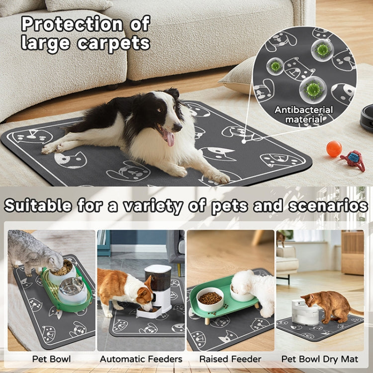 Pet Floor Mat Anti-Tear And Bite Absorbent Feeding Mat Sleeping Anti-Slip Dog Nest Pad, Style: Cats Paradise Light Gray(50x70cm) - Pads by PMC TechLife | Online Shopping South Africa | PMC TechLife | Buy Now Pay Later Mobicred