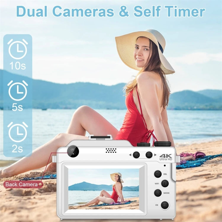 3-Inch Display Digital Camera Dual Front And Rear Cameras 48MP, 18x Digital Zoom 4K HD Camcorder(Black) - Video Cameras by PMC TechLife | Online Shopping South Africa | PMC TechLife | Buy Now Pay Later Mobicred