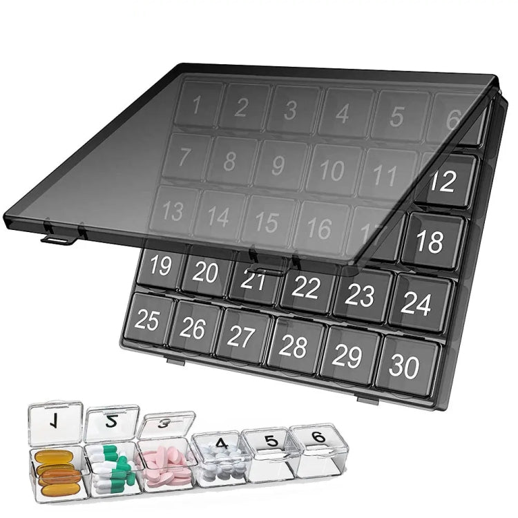 Monthly Pill Organizer 30 Days Pill Box Easy-Open Large Capacity Medicine Case(Transparent) - free shipping - PMC TechLife - Order now!