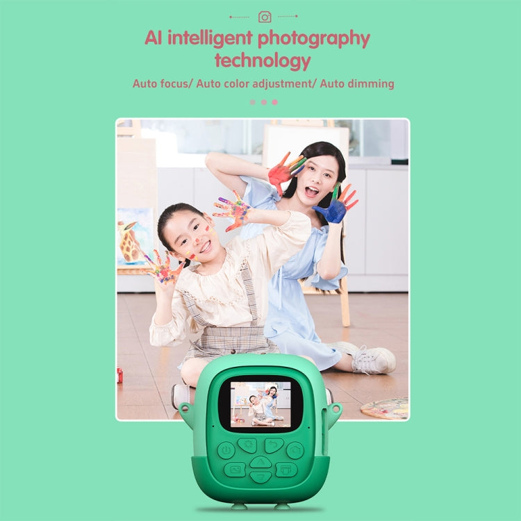 A19B 2.0-Inch 720P HD Reversible Camera Cartoon Children Mini Digital Printing Camera(Green) - Children Cameras by PMC Jewellery | Online Shopping South Africa | PMC Jewellery | Buy Now Pay Later Mobicred