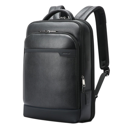 Bopai 61-122391 Large-capacity First-layer Cowhide Business Laptop Backpack With USB+Type-C Port(Black) - Backpack by Bopai | Online Shopping South Africa | PMC Jewellery | Buy Now Pay Later Mobicred