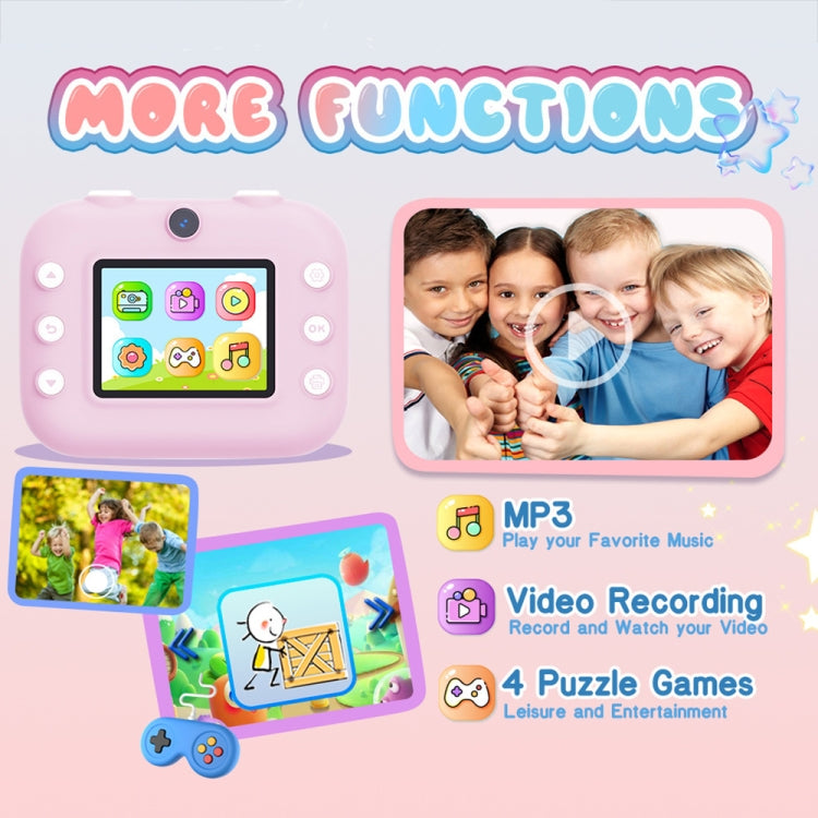 M8 2.4-Inch 1080P HD 2400W Pixel Dual-Camera Children Thermal Printing Camera, Color: Purple+32GB - Children Cameras by PMC TechLife | Online Shopping South Africa | PMC TechLife | Buy Now Pay Later Mobicred