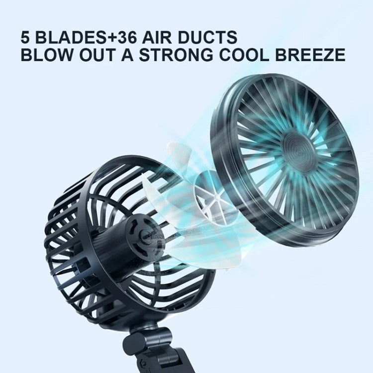 5V USB Port Car Dual-head Fan Circulation Fan(White) - Heating & Fans by PMC TechLife | Online Shopping South Africa | PMC TechLife | Buy Now Pay Later Mobicred