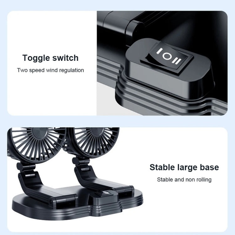 5V USB Port Car Dual-head Fan Circulation Fan(White) - Heating & Fans by PMC TechLife | Online Shopping South Africa | PMC TechLife | Buy Now Pay Later Mobicred