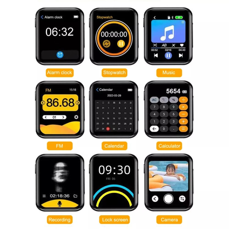 A30  MP3 Player With FHD 720P Digital Camera Bluetooth 5.4 Lossless Sound Audio Player 64GB - MP3 Player by PMC TechLife | Online Shopping South Africa | PMC TechLife | Buy Now Pay Later Mobicred