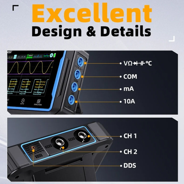 FNIRSI 2C53P Dual Channel Flat Panel Digital Oscilloscope Multimeter Signal Generator 3 In 1(Black) - Digital Multimeter by FNIRSI | Online Shopping South Africa | PMC Jewellery | Buy Now Pay Later Mobicred