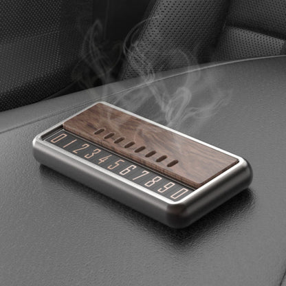 Car Metal Wood Aromatherapy Magnetic Luminous Car Moving Number Plate(Metal+Log) - Parking Card by PMC Jewellery | Online Shopping South Africa | PMC Jewellery | Buy Now Pay Later Mobicred