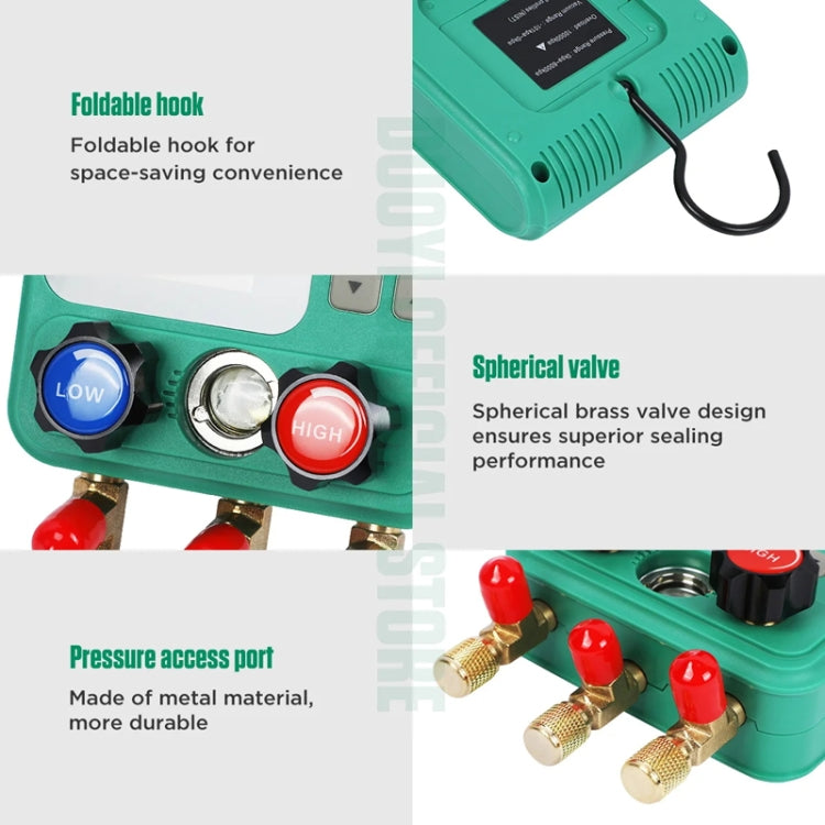 2pcs / Set DUOYI DY523 Automotive Vacuum Pressure Gauge Liquid Charge Fluorine Repair Electronic Refrigerant Meter - free shipping - PMC TechLife - Order now!