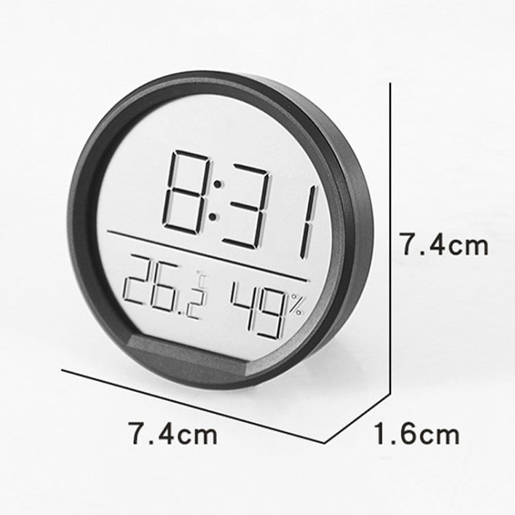 Slim Magnetic Thermometer And Hygrometer Clock Home Wall-Mounted Electronic Clock(Black) - Wall Clock by PMc TechLife | Online Shopping South Africa | PMc TechLife | Buy Now Pay Later Mobicred