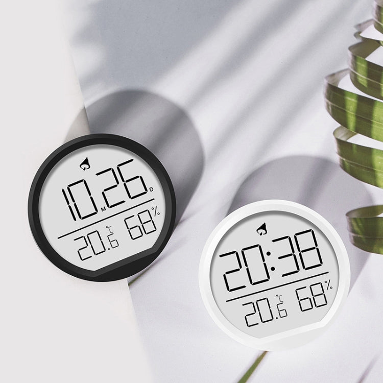 Slim Magnetic Thermometer And Hygrometer Clock Home Wall-Mounted Electronic Clock(Black) - Wall Clock by PMc TechLife | Online Shopping South Africa | PMc TechLife | Buy Now Pay Later Mobicred