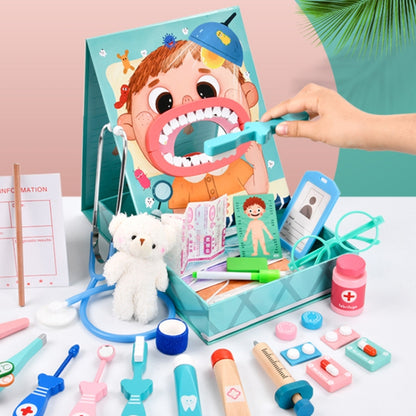 Wooden Children Oral Dentistry Simulation Dentist Set Pretend Play Medical Toy, Color: Upgrade Model Pink - Pretend Play Toys by PMC Jewellery | Online Shopping South Africa | PMC Jewellery | Buy Now Pay Later Mobicred