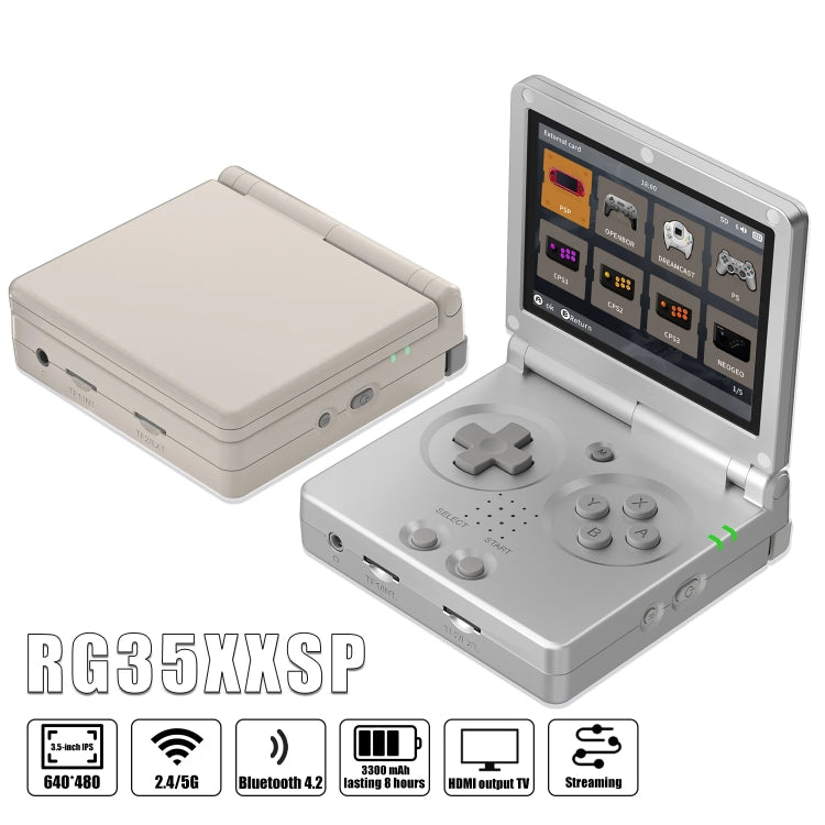 ANBERNIC RG35XXSP 3.5'' IPS Screen Flip Handheld Console Linux System WIFI Retro Video Game Player  64G+128G(Grey) - Pocket Console by ANBERNIC | Online Shopping South Africa | PMC Jewellery | Buy Now Pay Later Mobicred