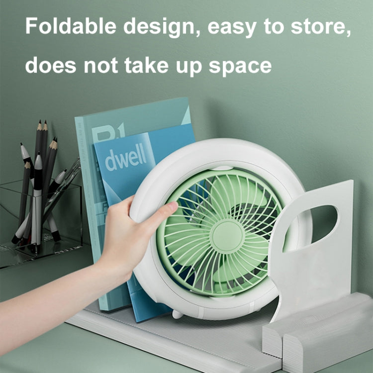 Night Light Desktop Folding Fan Outdoor Camping Hanging Mini Fan, Color: Green Basic - Electric Fans by PMC TechLife | Online Shopping South Africa | PMC TechLife | Buy Now Pay Later Mobicred