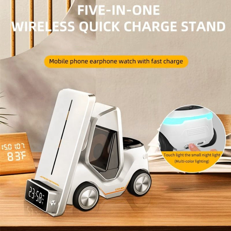 T20 5-in-1 Car-shaped Desktop Alarm Clock Wireless Charger with Atmosphere Light(Yellow) - Wireless Charger by PMC Jewellery | Online Shopping South Africa | PMC Jewellery | Buy Now Pay Later Mobicred