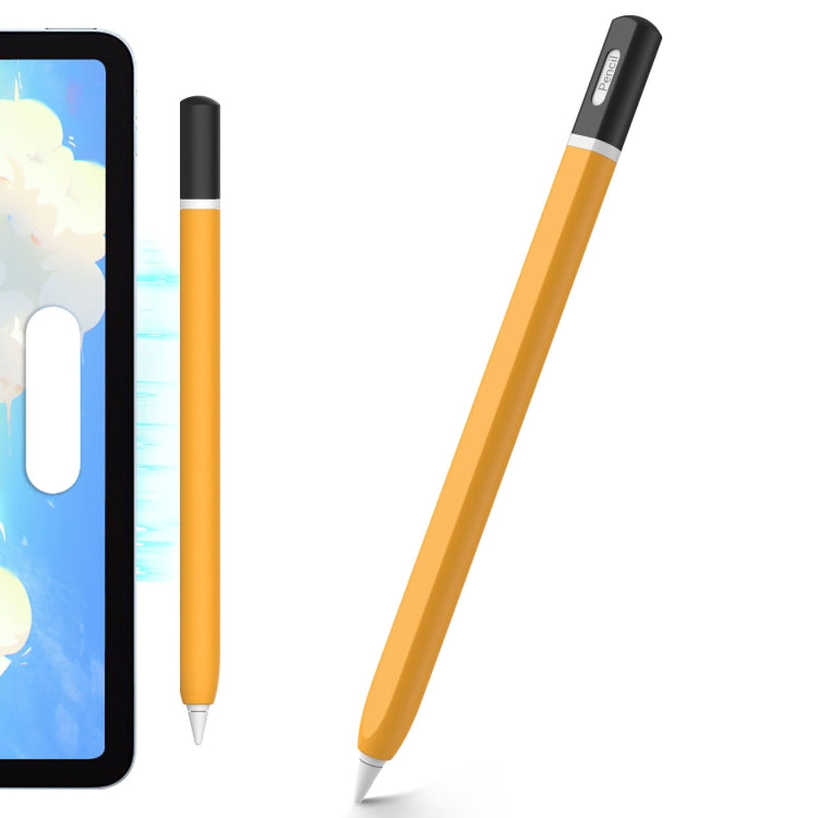 For Apple Pencil 2 AhaStyle JY16-2 Silicone Case Retro Non-slip and Anti-drop Pen Cover(Yellow) - free shipping - PMC Jewellery - Order now!