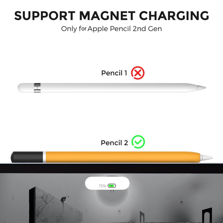For Apple Pencil 2 AhaStyle JY16-2 Silicone Case Retro Non-slip and Anti-drop Pen Cover(Yellow) - free shipping - PMC Jewellery - Order now!