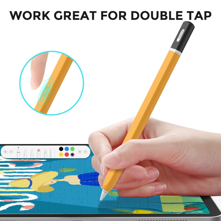 For Apple Pencil 2 AhaStyle JY16-2 Silicone Case Retro Non-slip and Anti-drop Pen Cover(Yellow) - free shipping - PMC Jewellery - Order now!