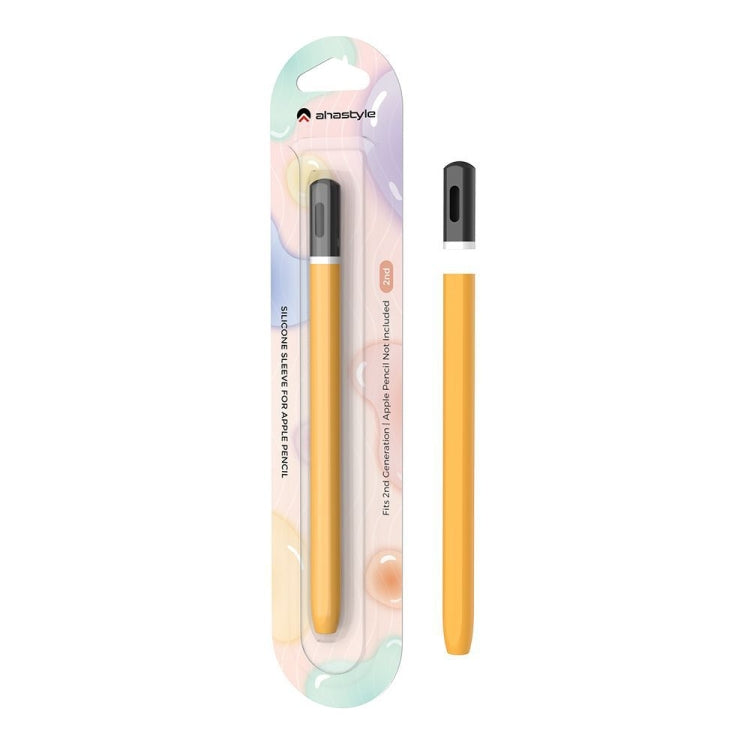 For Apple Pencil 2 AhaStyle JY16-2 Silicone Case Retro Non-slip and Anti-drop Pen Cover(Yellow) - free shipping - PMC Jewellery - Order now!