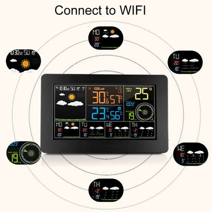 WiFi Color Screen Weather Station Temperature And Humidity Weather Forecast Clock, Model: US Plug - Indoor Thermometer by PMC Jewellery | Online Shopping South Africa | PMC Jewellery | Buy Now Pay Later Mobicred