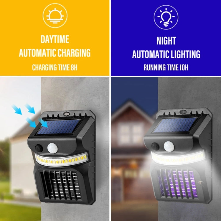 E-SMARTER W792 LED Solar Wall Light With Purple Light Mosquito Control Function Human Intelligent Sensor Outdoor Garden Lamp, Specification: White Light+Yellow Light - Solar Lights by E-SMARTER | Online Shopping South Africa | PMC Jewellery | Buy Now Pay Later Mobicred