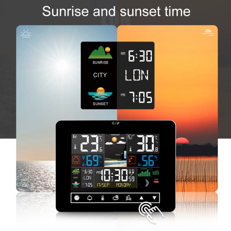 Color Screen Weather Forecast Clock Sensor Temperature And Humidity Meter(Black) - Novelty Clock by PMC Jewellery | Online Shopping South Africa | PMC Jewellery | Buy Now Pay Later Mobicred