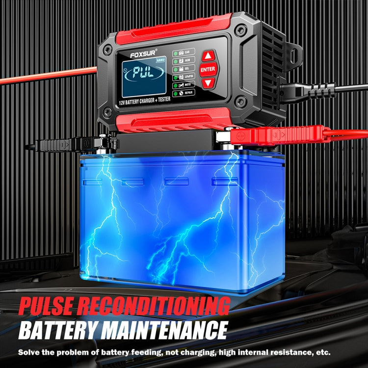 FOXSUR Cars Motorcycles 12V Lithium Cattery Charger With Battery Detection(UK Plug) - Battery Charger by FOXSUR | Online Shopping South Africa | PMC TechLife | Buy Now Pay Later Mobicred
