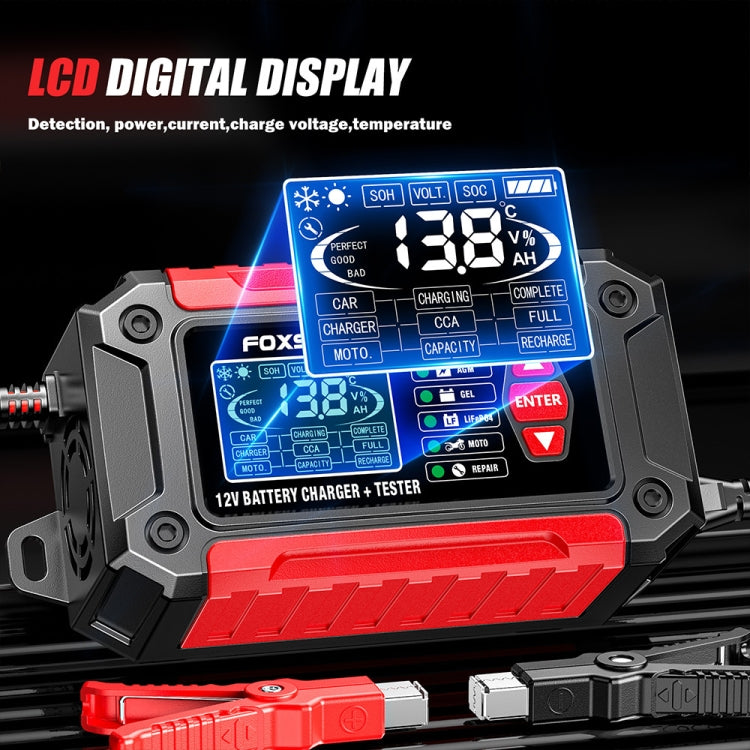 FOXSUR Cars Motorcycles 12V Lithium Cattery Charger With Battery Detection(EU Plug) - Battery Charger by FOXSUR | Online Shopping South Africa | PMC TechLife | Buy Now Pay Later Mobicred