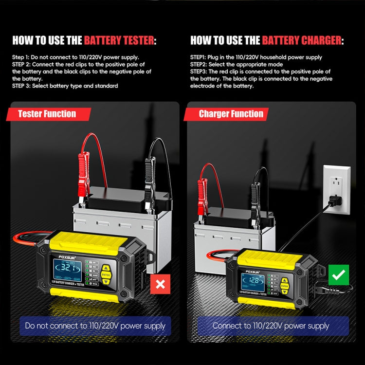 FOXSUR Cars Motorcycles 12V Lithium Cattery Charger With Battery Detection(AU Plug) - Battery Charger by FOXSUR | Online Shopping South Africa | PMC Jewellery | Buy Now Pay Later Mobicred